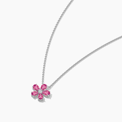 Pink Diamond Flower Necklace