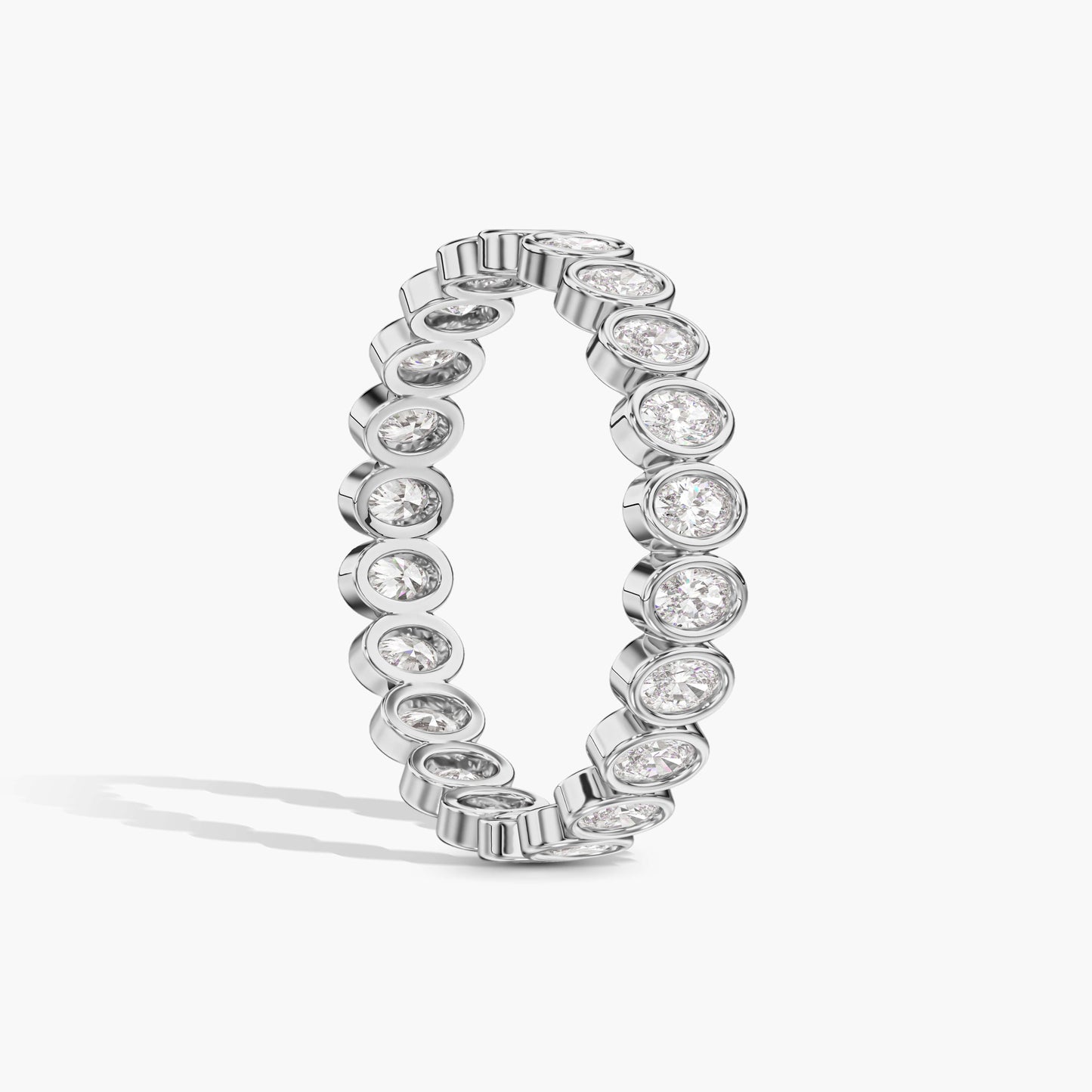 oval Diamond ring in silver