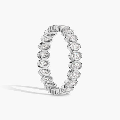 oval Diamond ring in silver