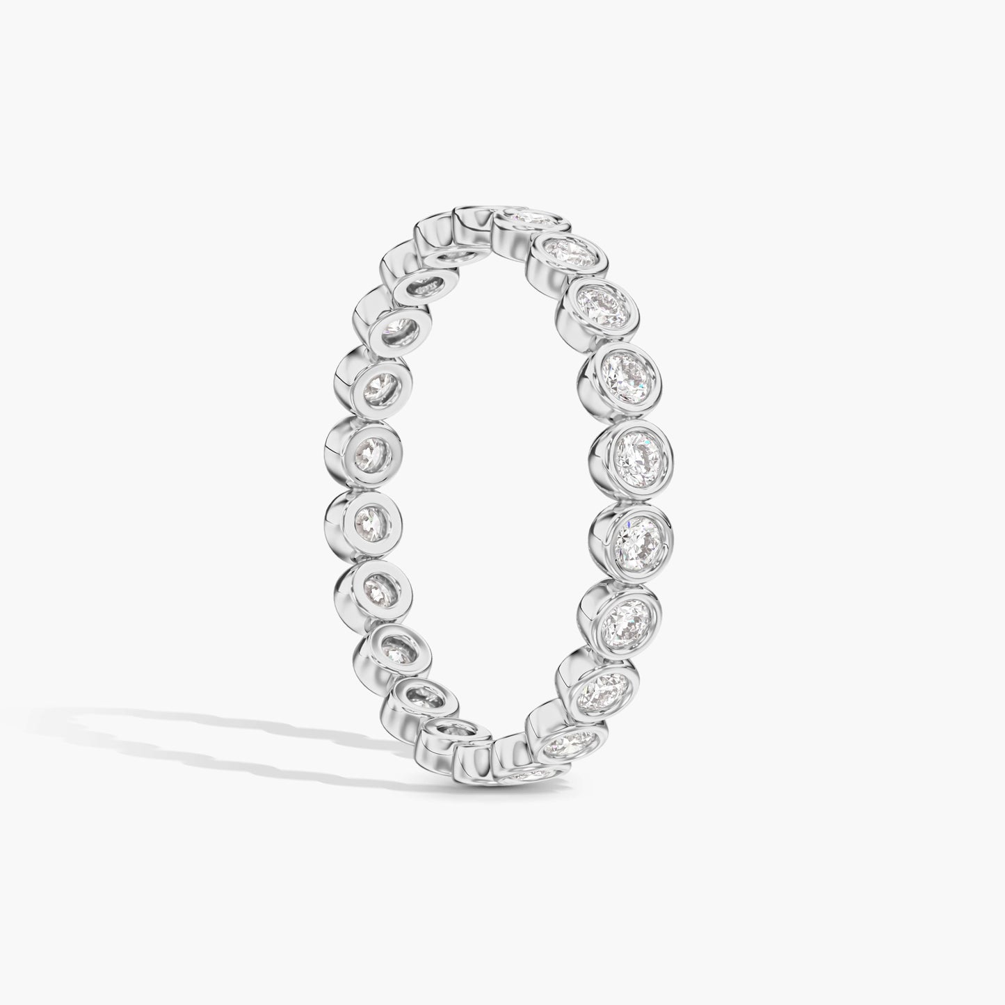 Silver ring with small diamonds 