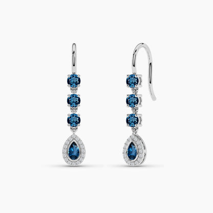 american diamond earrings with blue sapphire