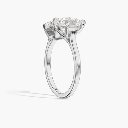 Silver toi et moi ring