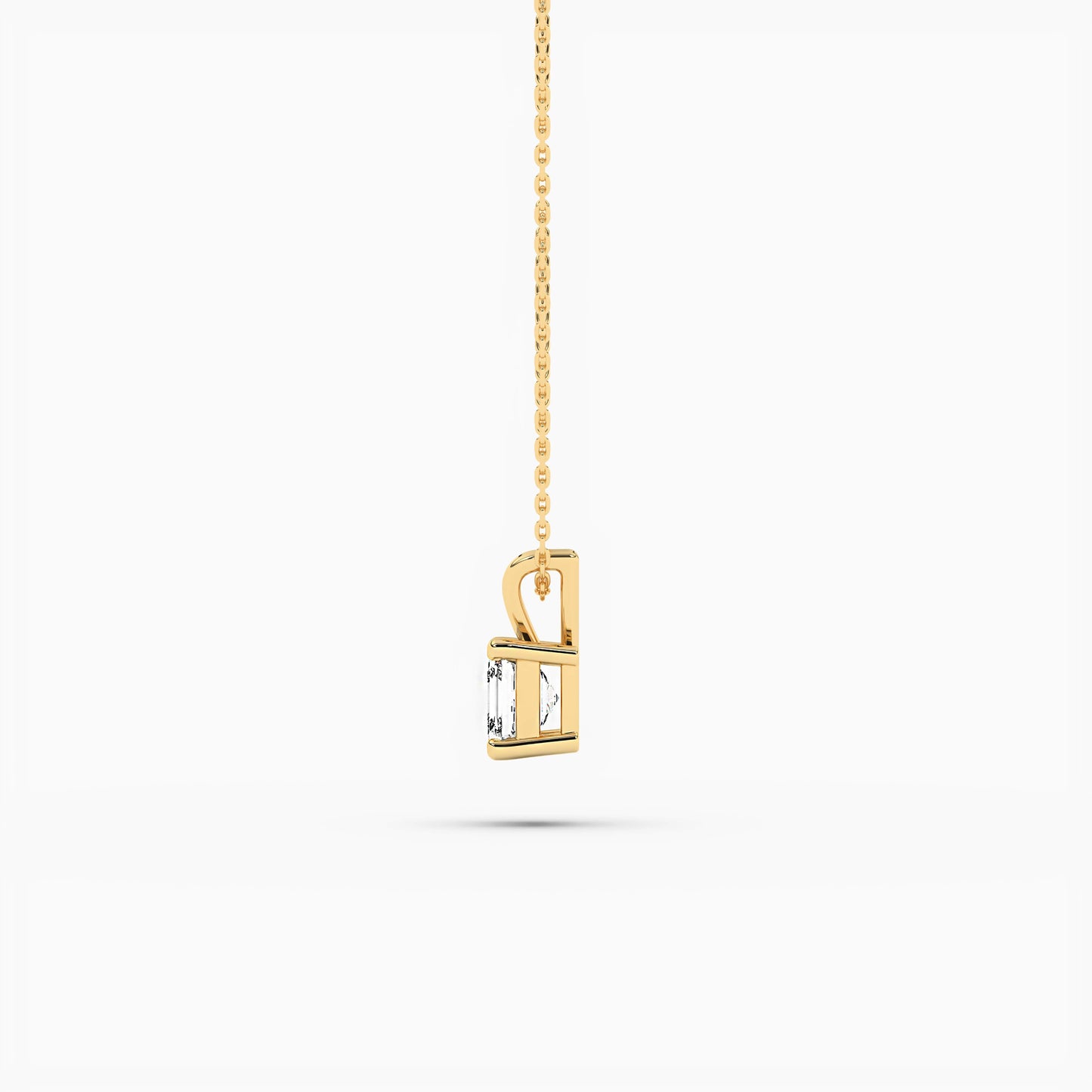 Asscher Diamond Solitaire Pendant Necklace