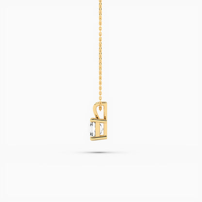 Asscher Diamond Solitaire Pendant Necklace