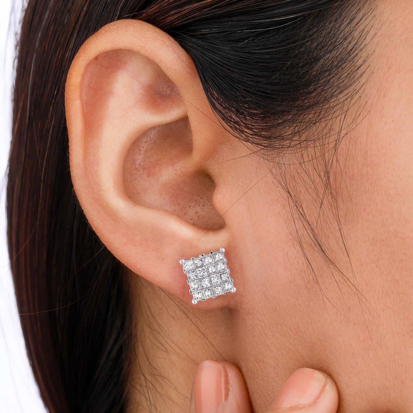 Silver stud earrings