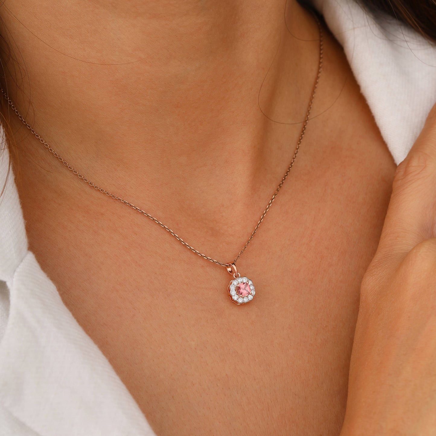 pink diamond necklace