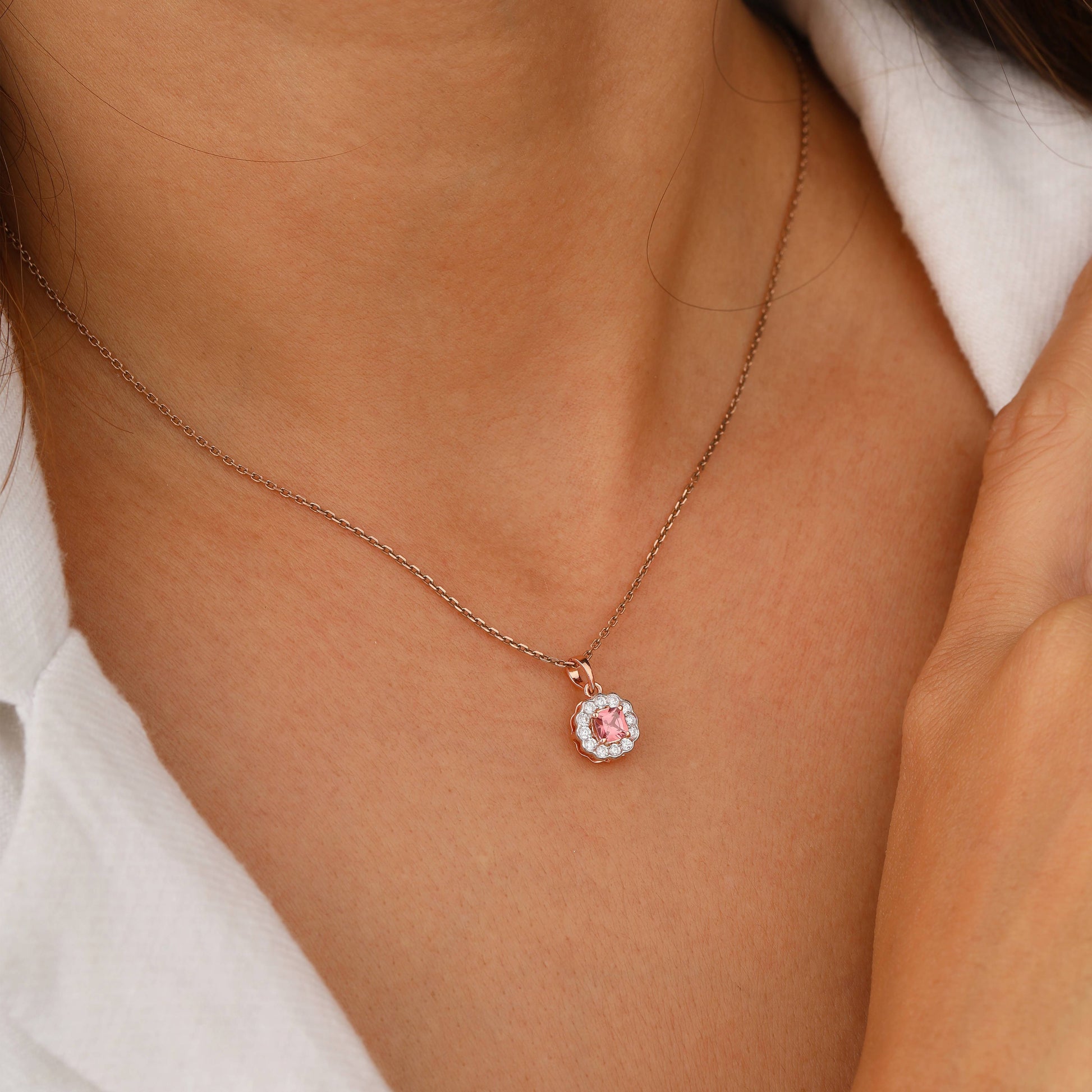 pink diamond necklace