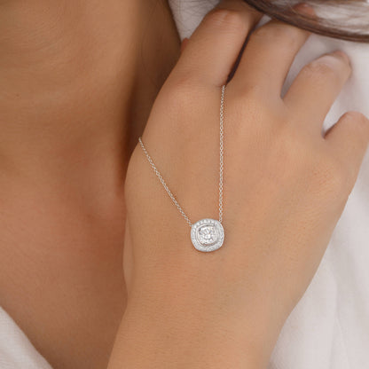 halo diamond pendant