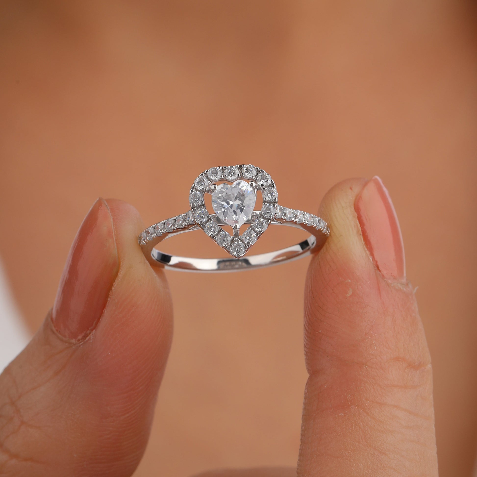 heart shaped diamond ring