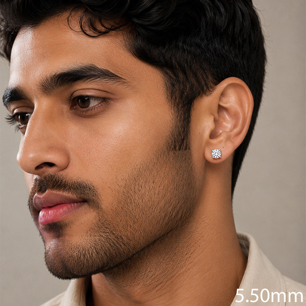5.5mm round diamond stud for men online