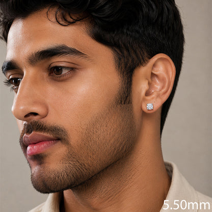 5.5mm round diamond stud for men online