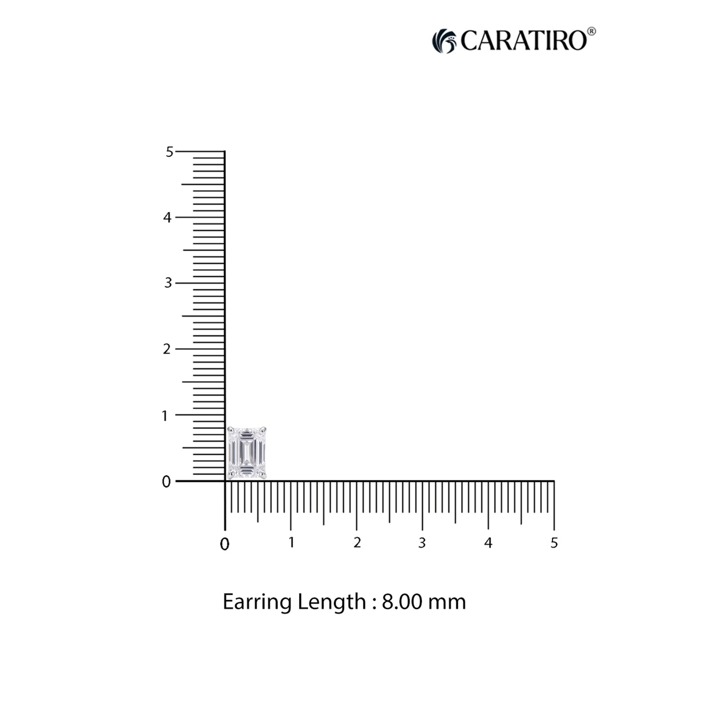 925 Silver Diamond Rectangle Stud Earrings