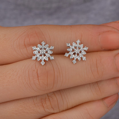 Sterling Silver Snowflake Earrings
