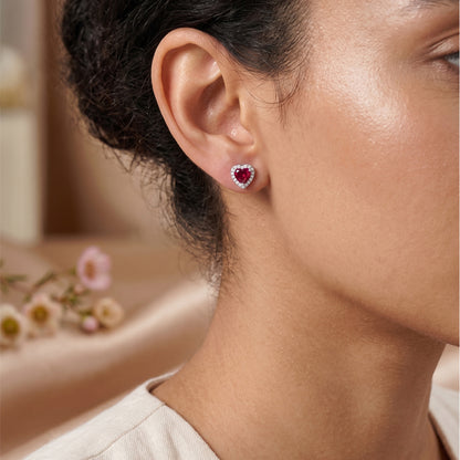 Sterling Silver Ruby Earrings