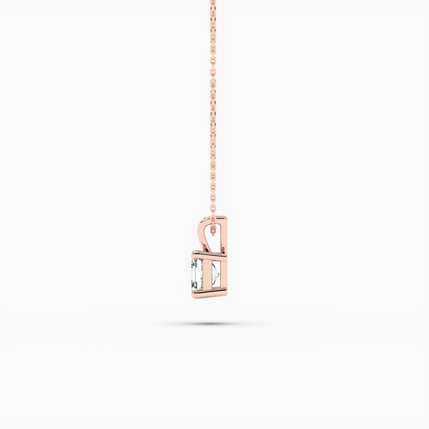 Asscher Diamond Solitaire Pendant Necklace
