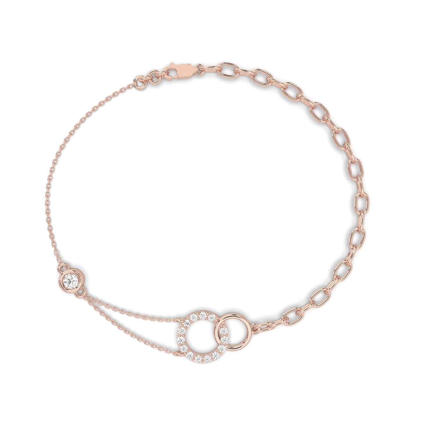 shop silver bracelet rose gold plated