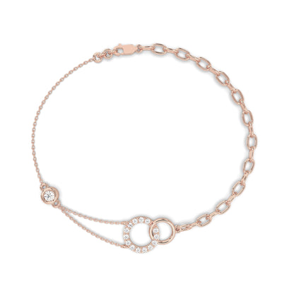 shop silver bracelet rose gold plated