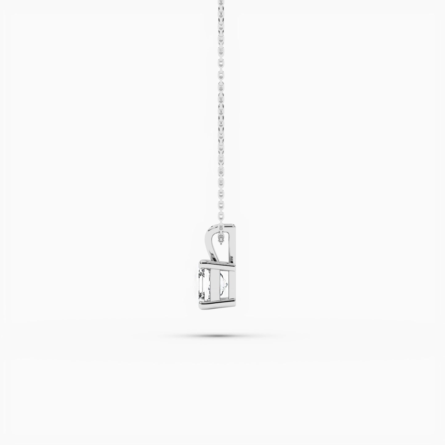 Asscher Diamond Solitaire Pendant Necklace