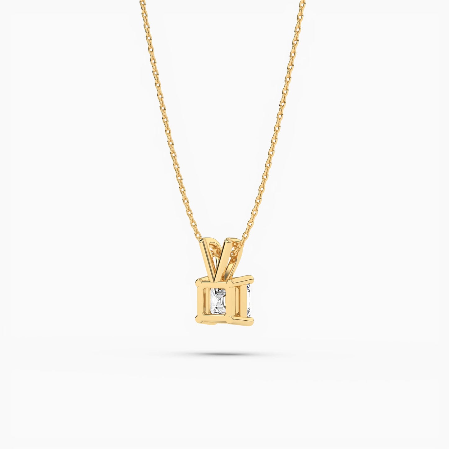 Asscher Diamond Solitaire Pendant Necklace