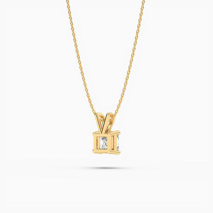 Asscher Diamond Solitaire Pendant Necklace