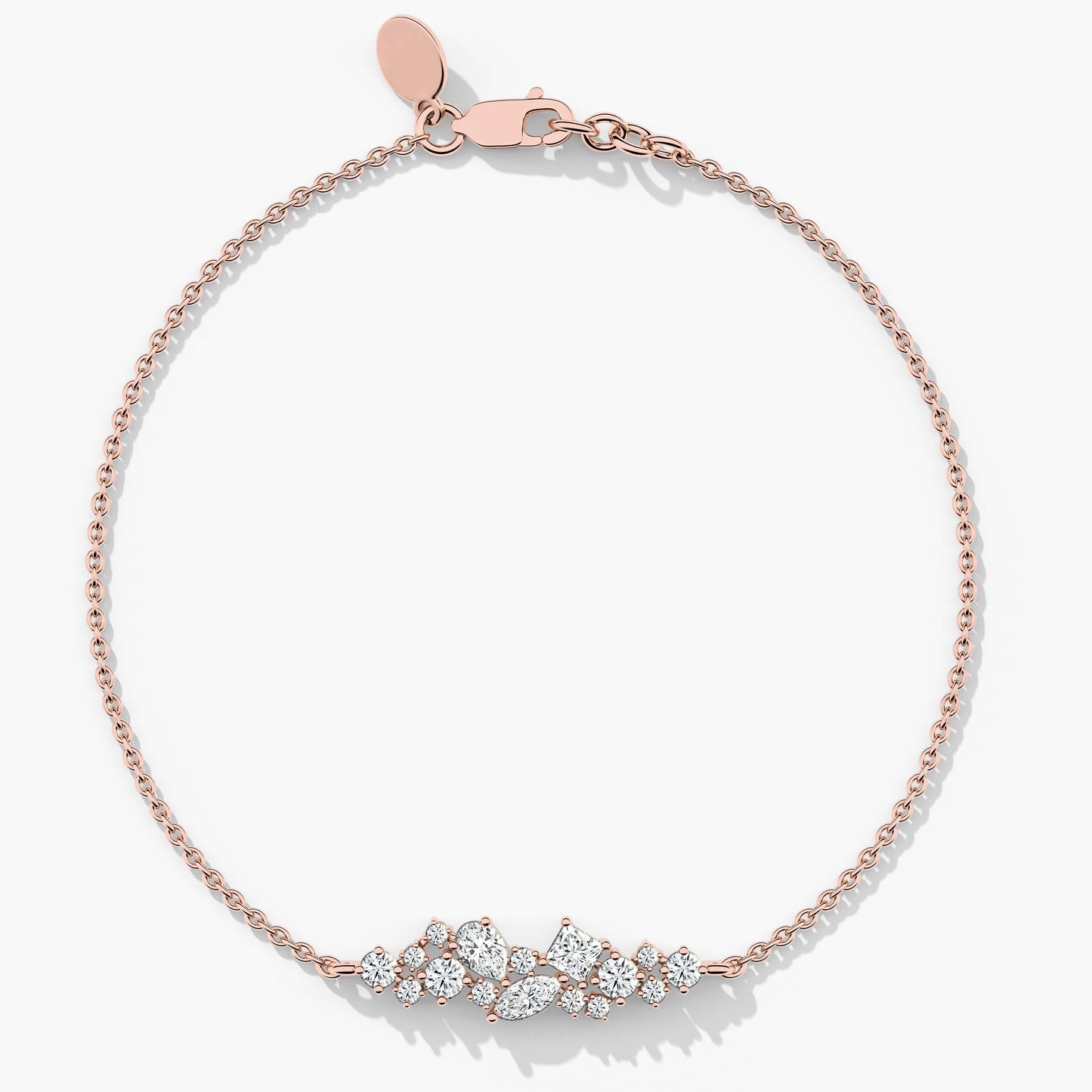 Rose gold bracelet with diamond accents