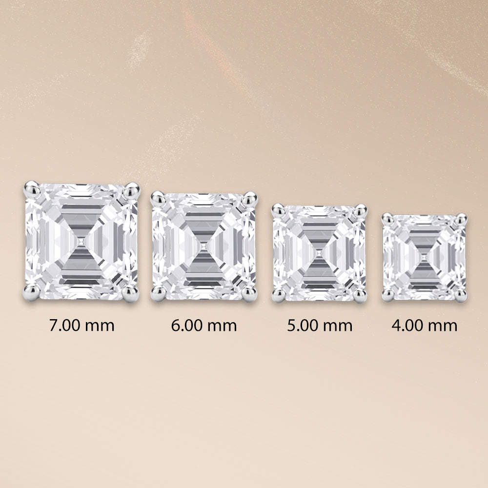 Asscher Cut Stud Earrings