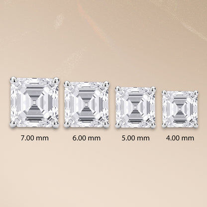 Asscher Cut Stud Earrings