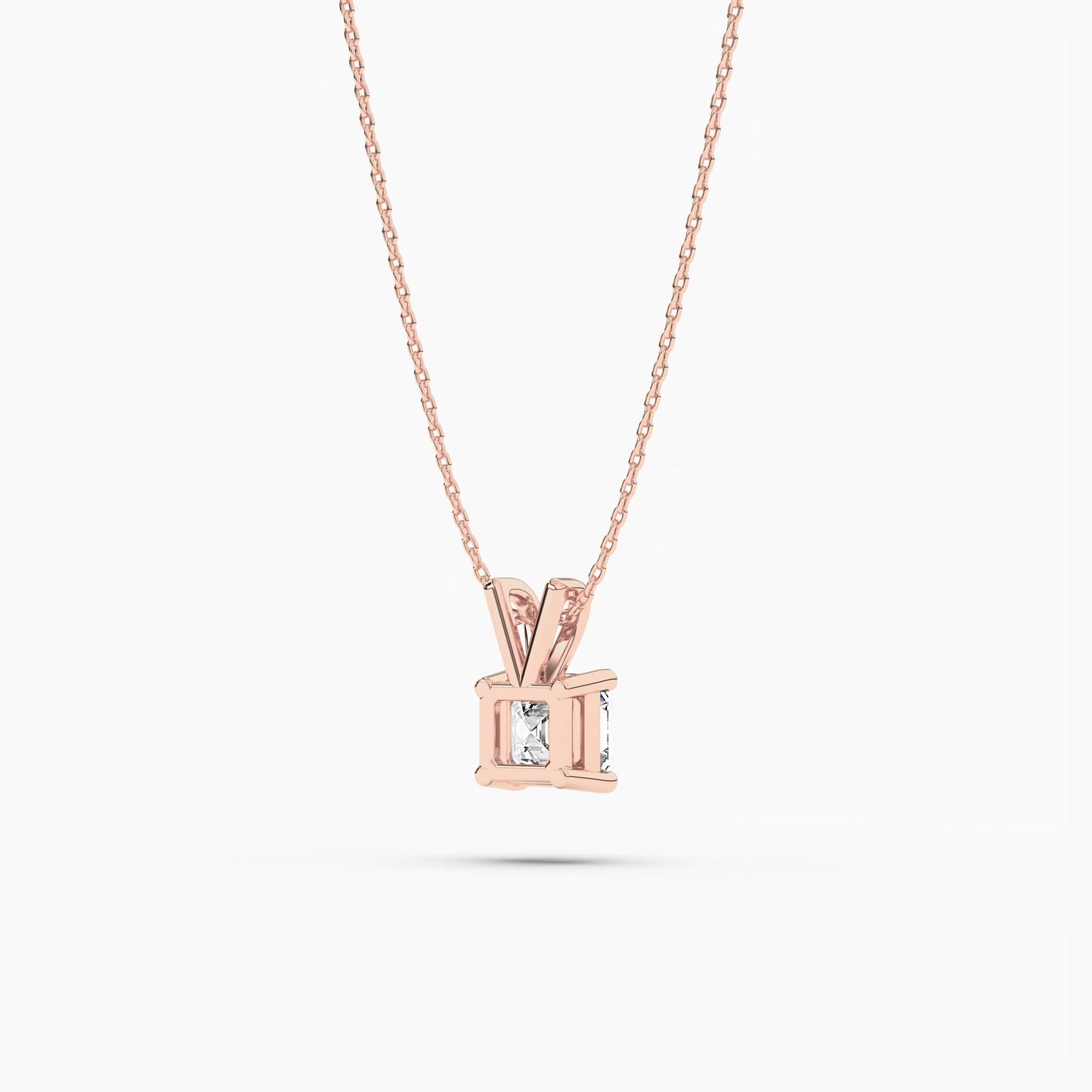 Asscher Diamond Solitaire Pendant Necklace
