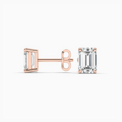 Emerald Diamond Slitaire Earrings