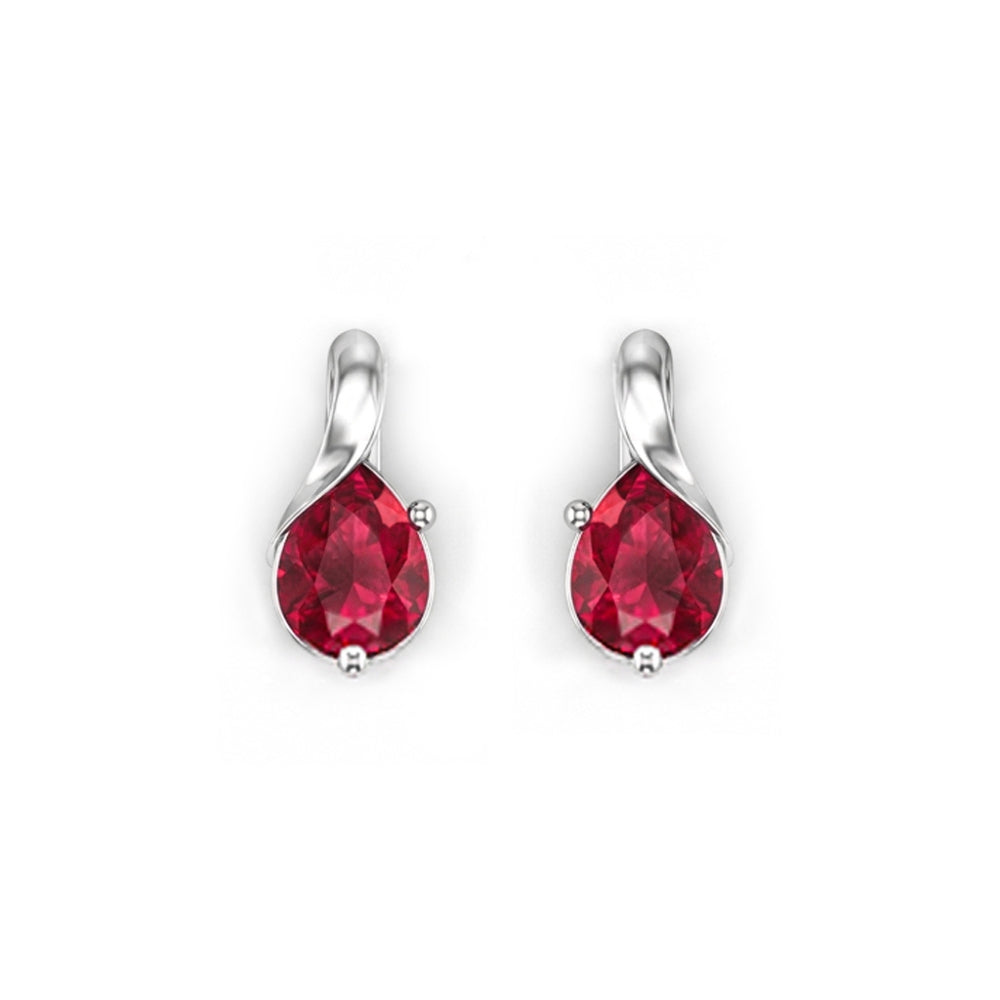 Sterling Silver Ruby Gemstone Pendant Set