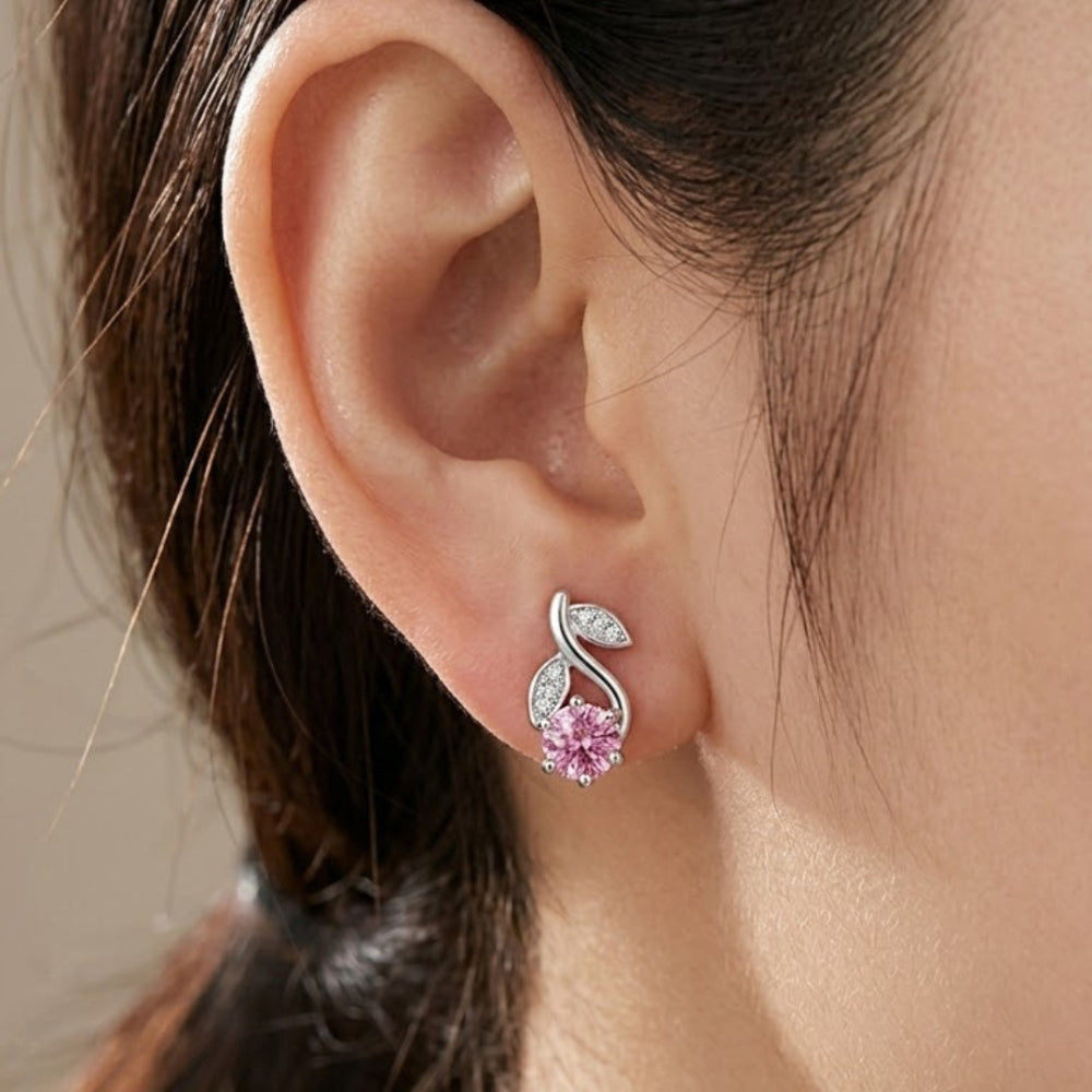 diamond leaf pendant set