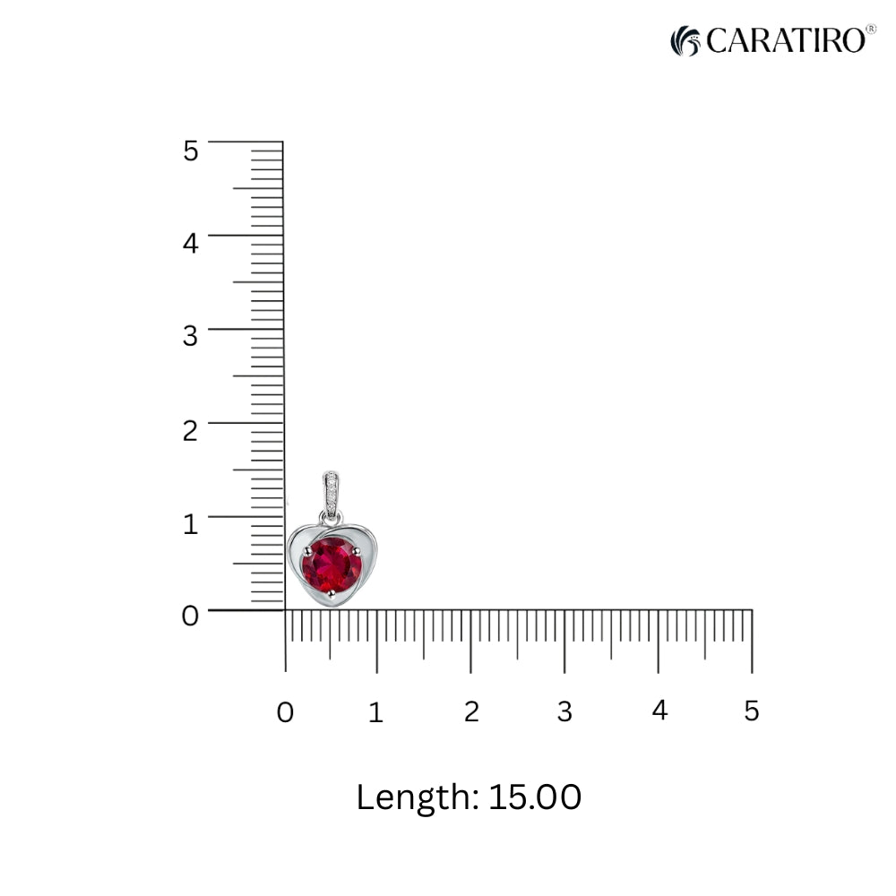 15mm Ruby gemstone pendant for her