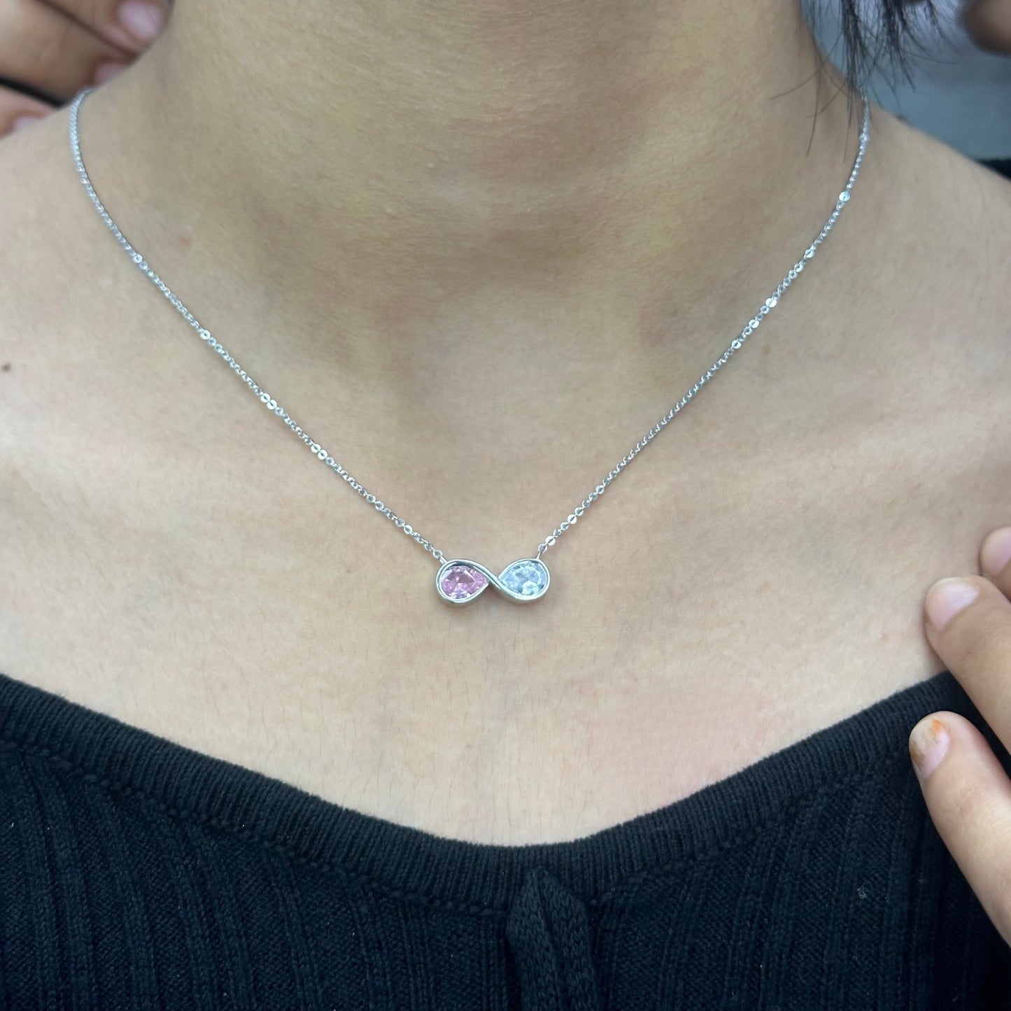 Necklace with two colorful stones 