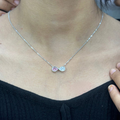 Necklace with two colorful stones 