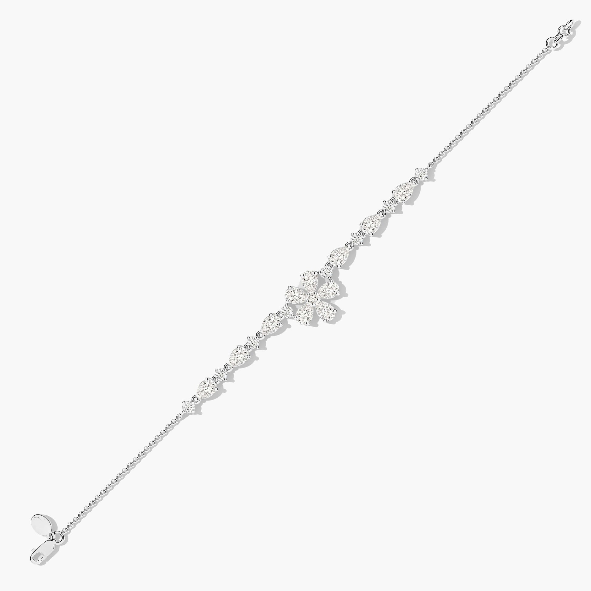 white diamond flower bracelet