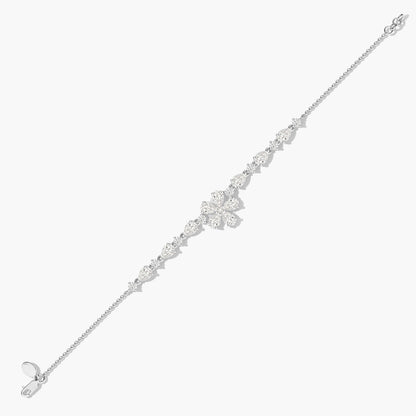 white diamond flower bracelet