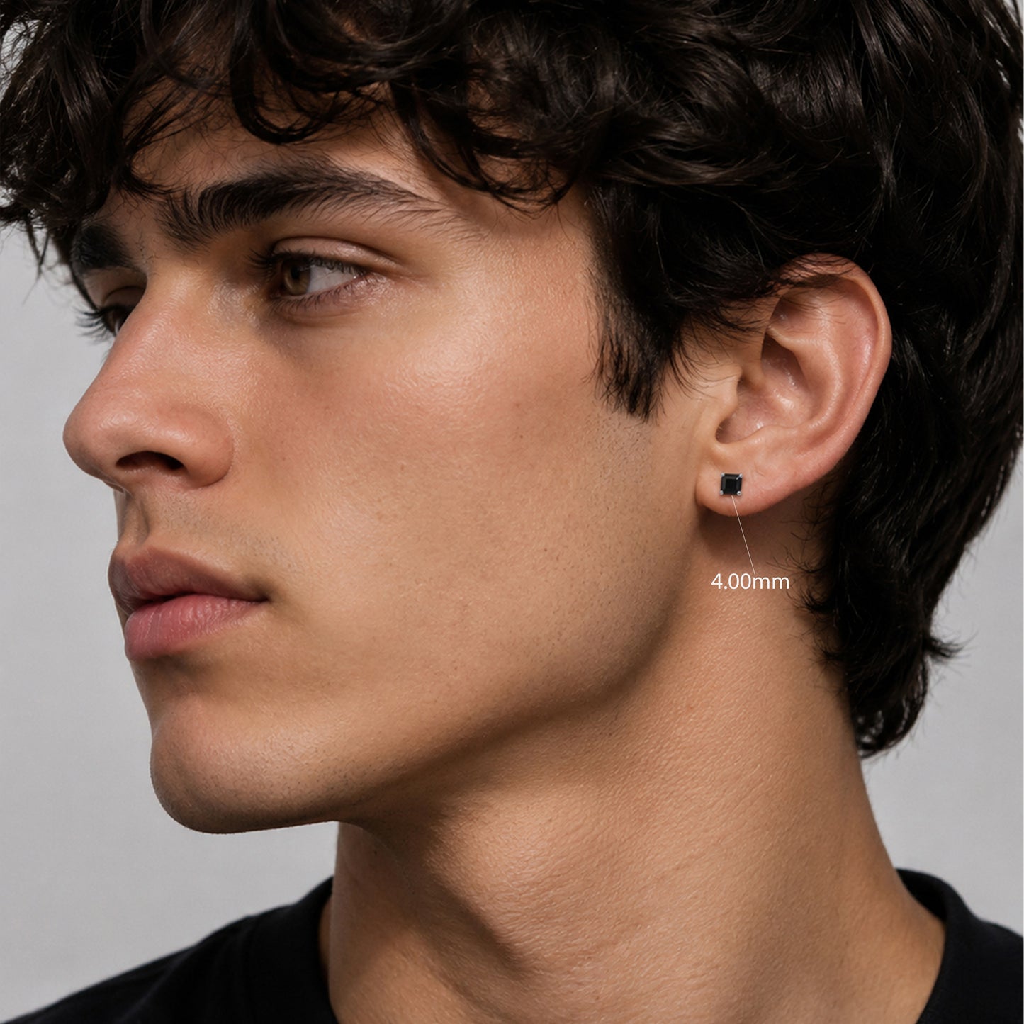 4mm Black Diamond studs