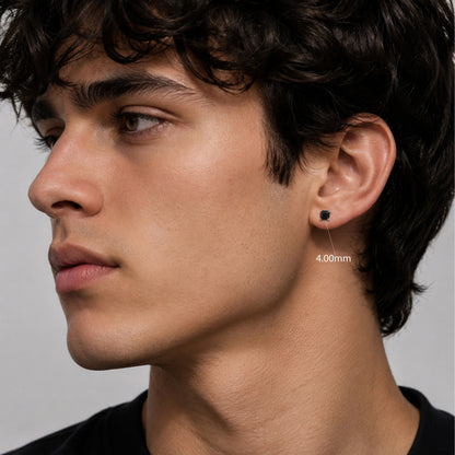 4mm Black Diamond studs