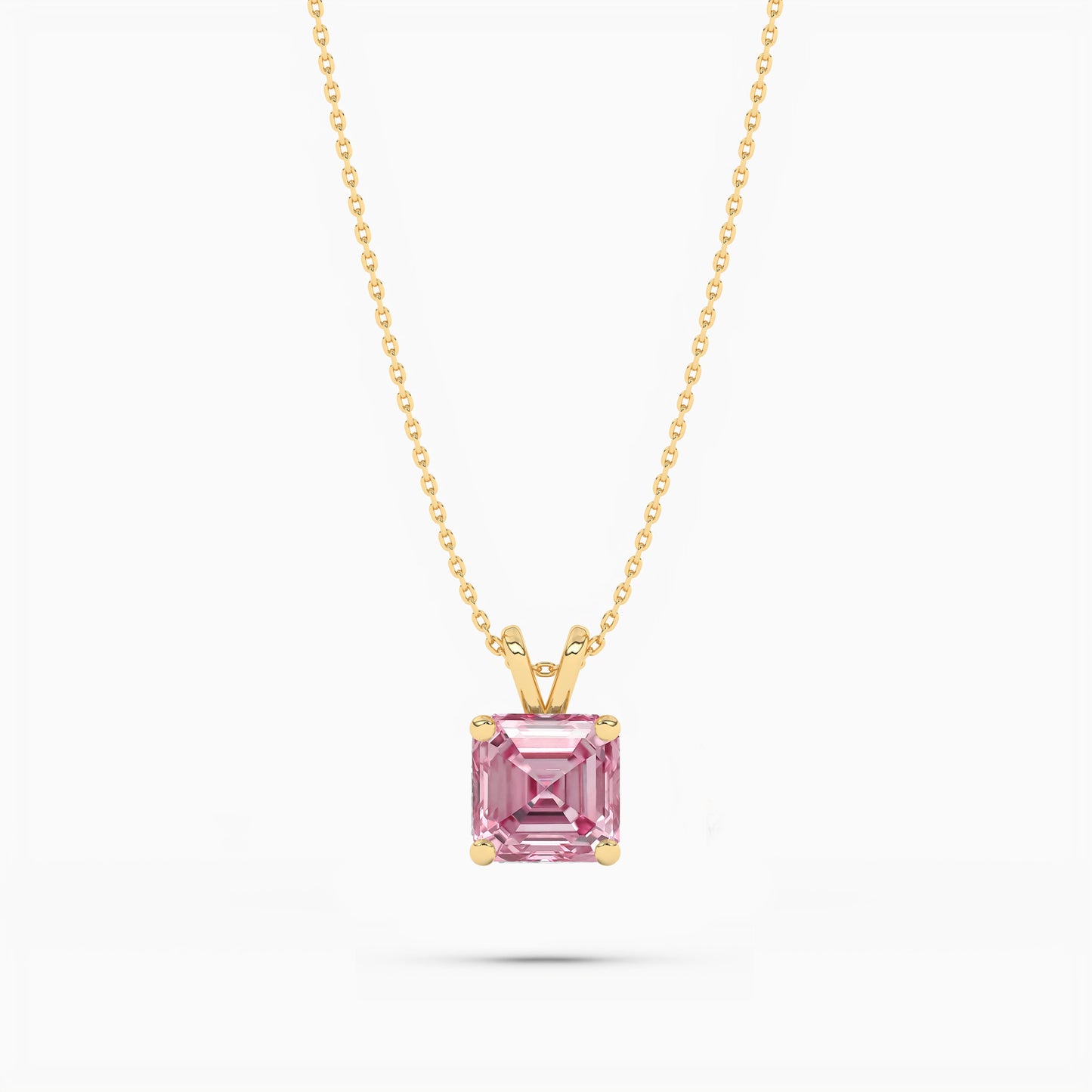 Forever love asscher diamond necklace