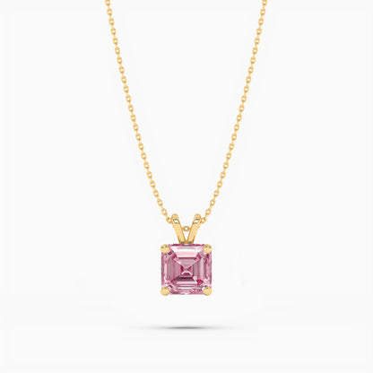 Forever love asscher diamond necklace