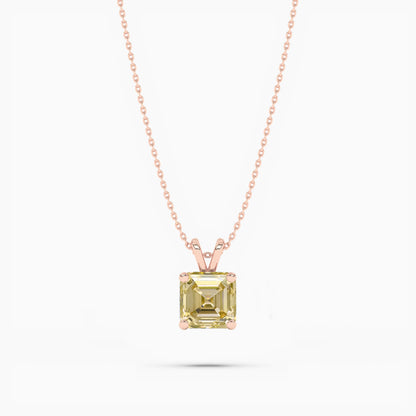 Rose gold plated yellow diamond pendant