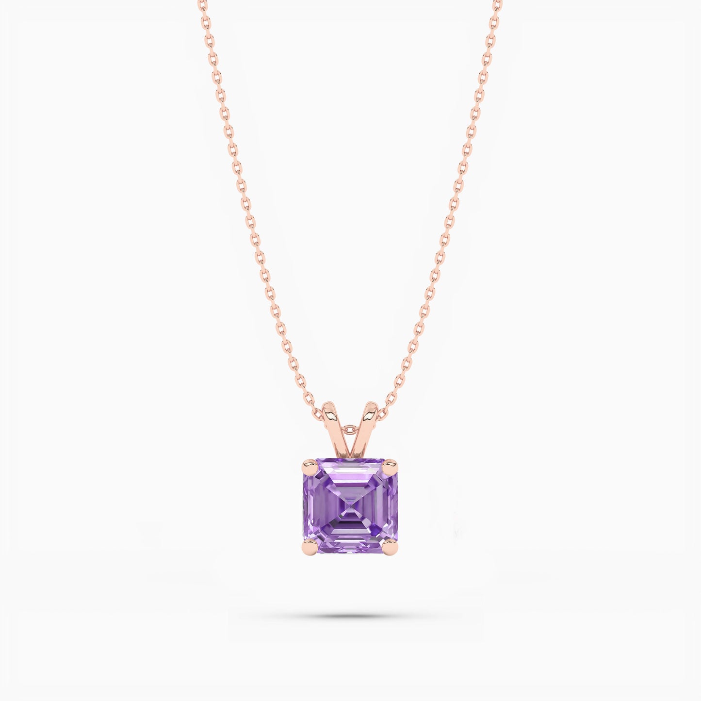 Rose gold Light purple necklace
