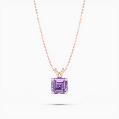 Rose gold Light purple necklace