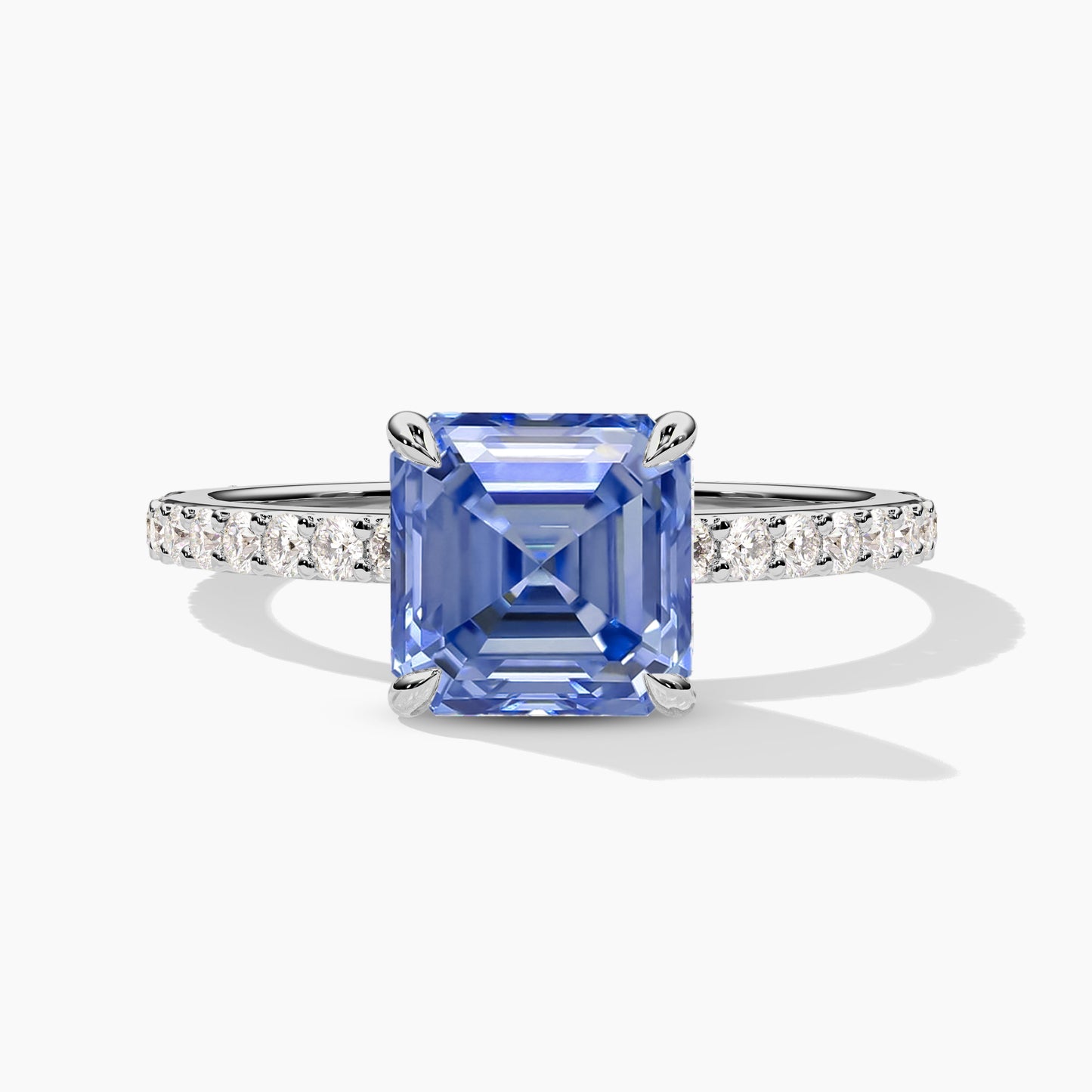Blue Diamond Sterling Silver Solitaire Ring​