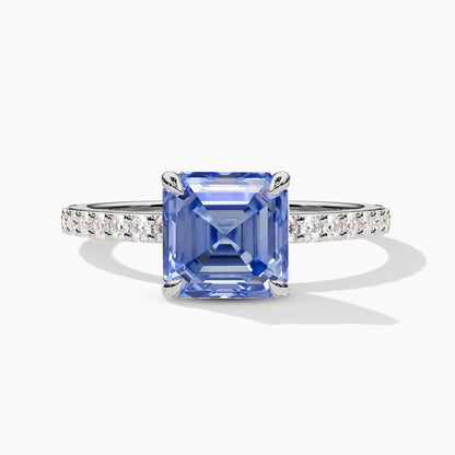 Blue Diamond Sterling Silver Solitaire Ring​