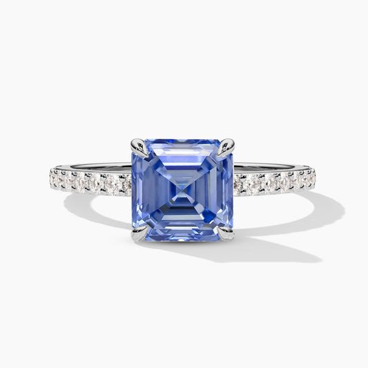 Blue Diamond Sterling Silver Solitaire Ring​