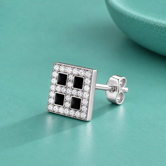 Moissanite diamond squre stud