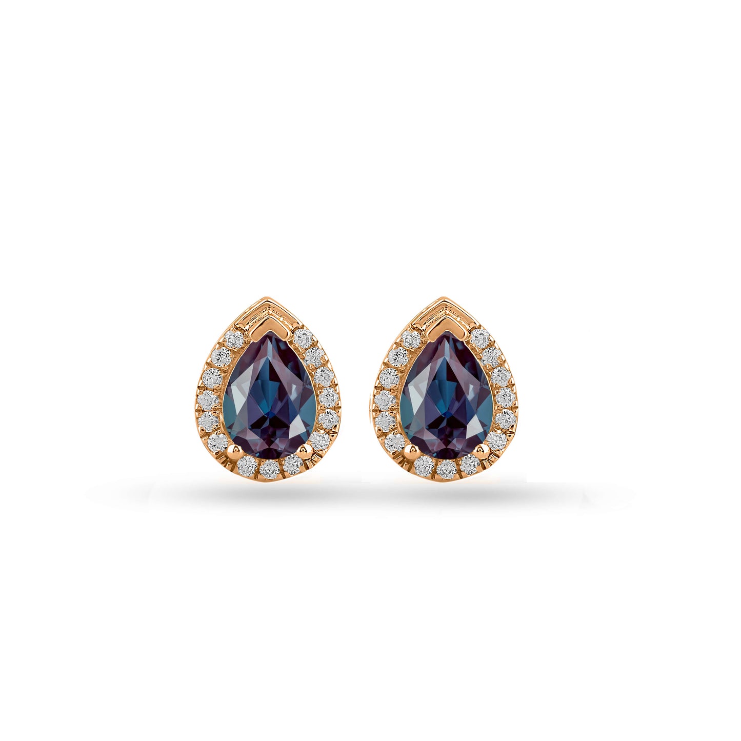 rose gold plated Alexandrite earrings