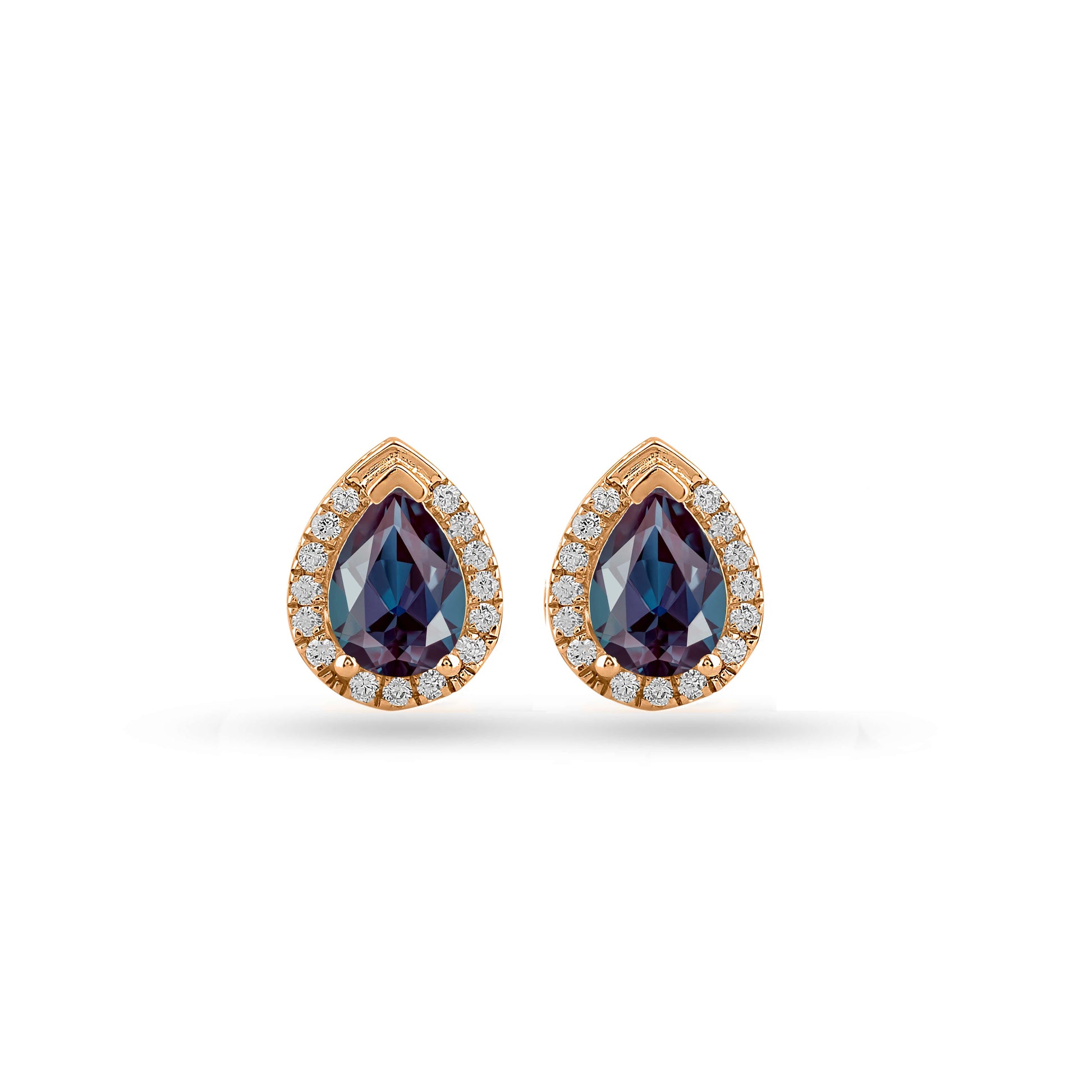 rose gold plated Alexandrite earrings