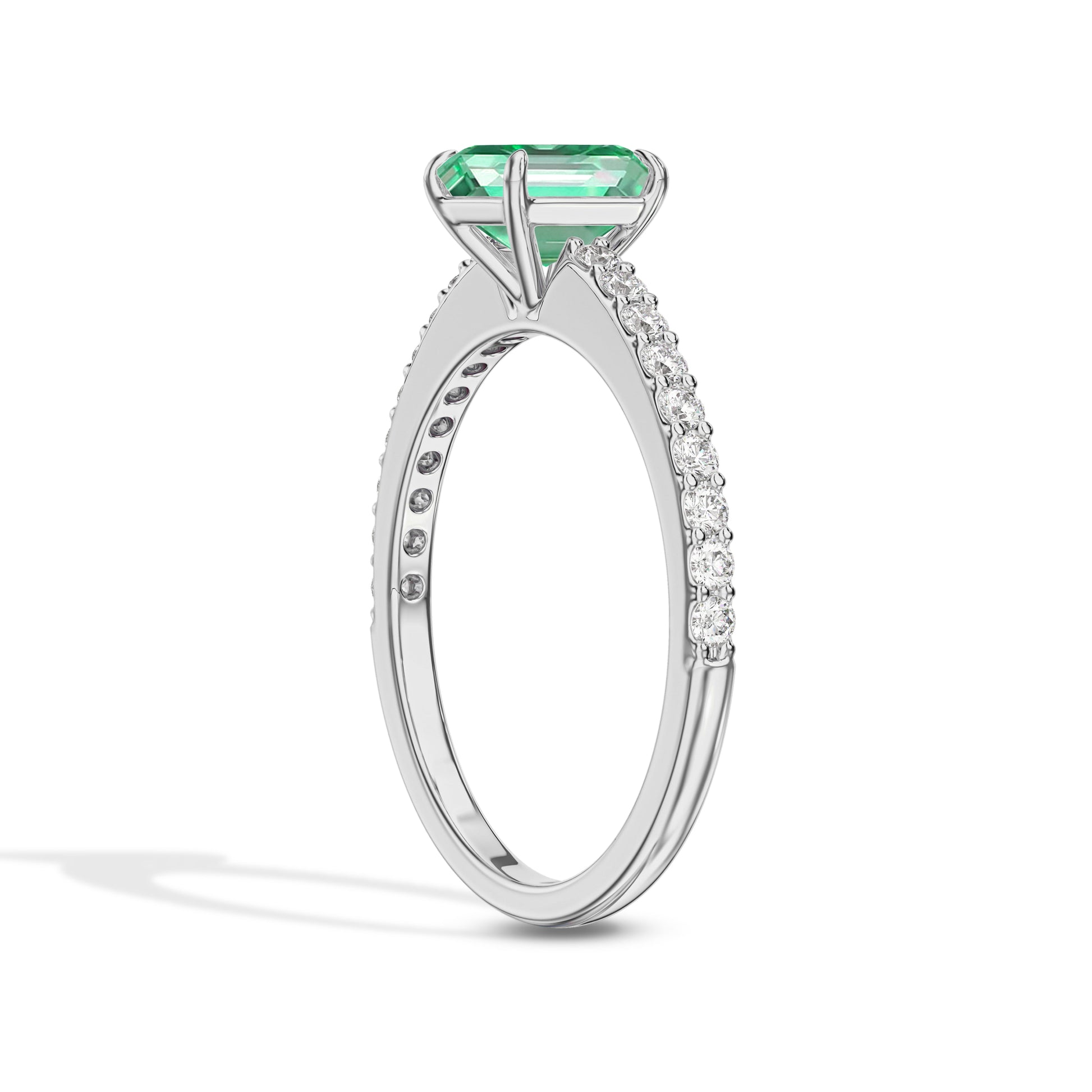 Green diamond ring for her